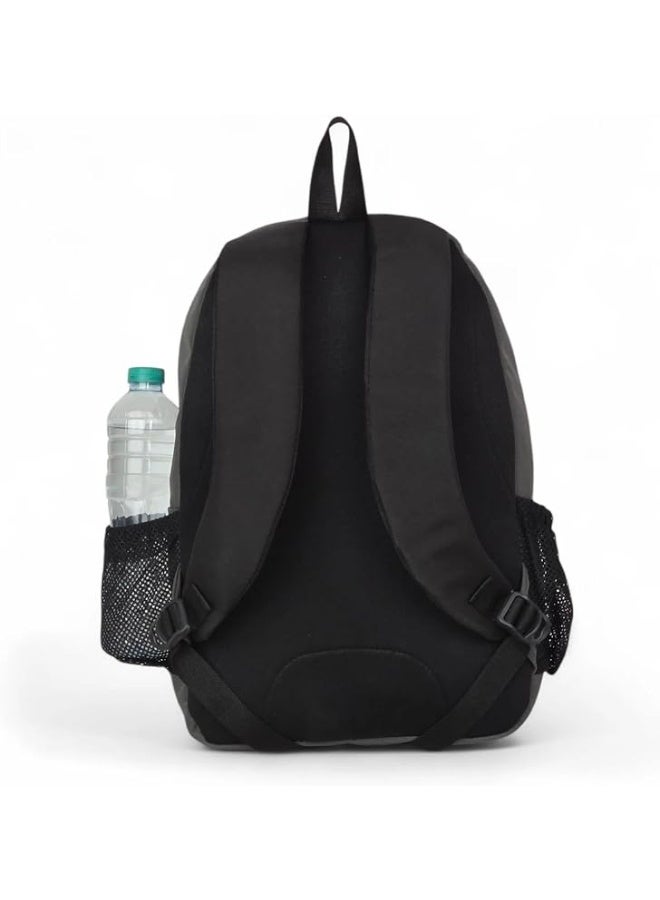 فورس حقيبة ظهر فورس الأساسية – سعة كاملة – مقاومة للماء – رمادي داكن مع سحاب أصفر - Image 2